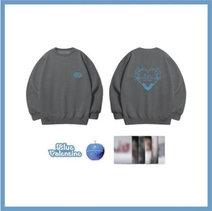 nmixx - [blue valentine] sweatshirt & diy patch set