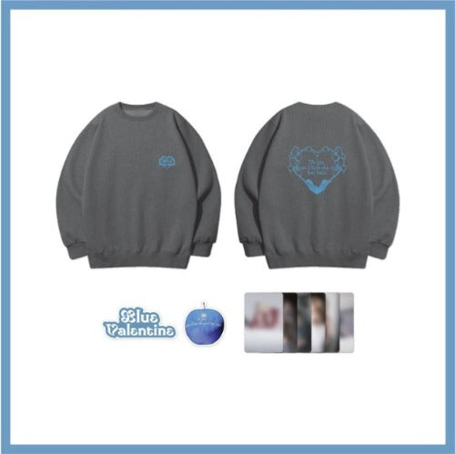 nmixx - [blue valentine] sweatshirt & diy patch set