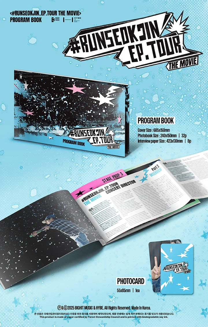 bts jin - [#runseokjin_ep.tour the movie] program book