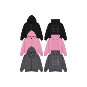 blackpink - [deadline tour] logo applique zip-up hoodie
