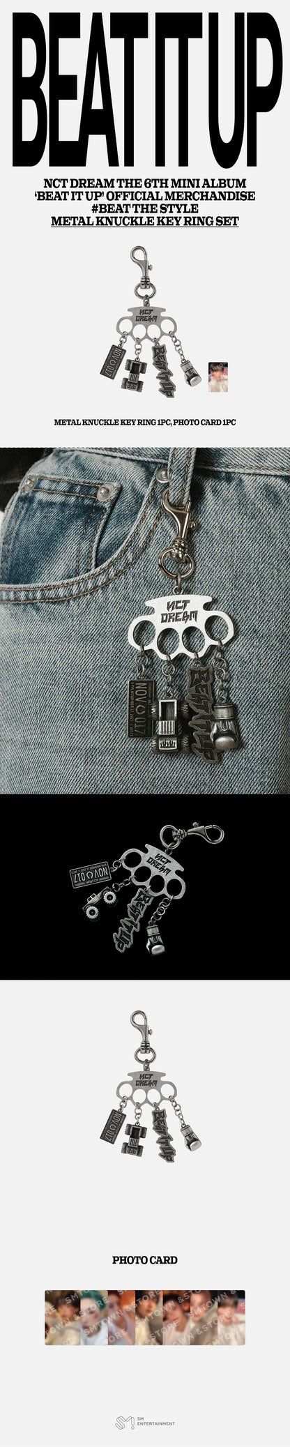 nct dream - [beat it up] metal knuckle keyring set
