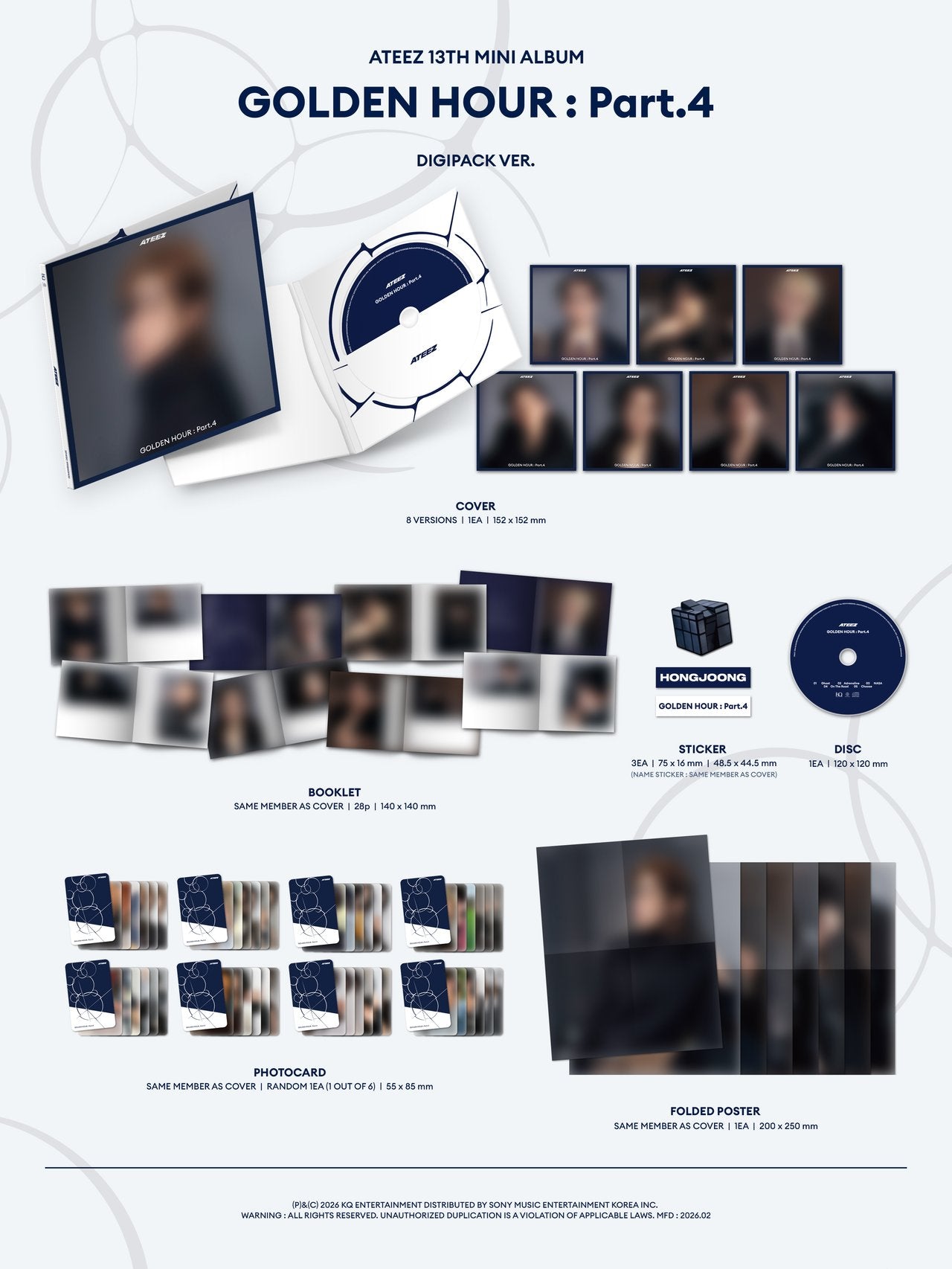 [pob] ateez - [golden hour : part. 4] digipack ver.