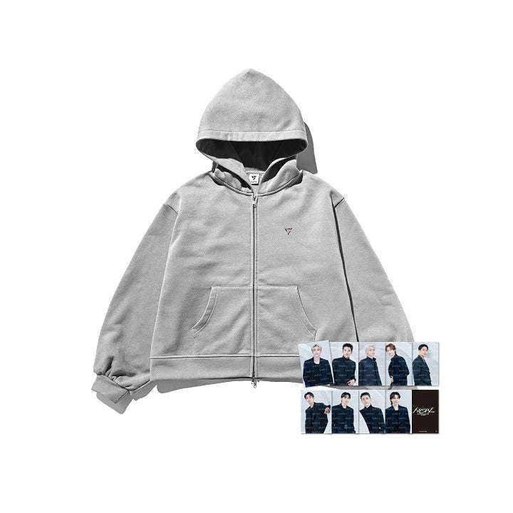 seventeen - [new_ world tour in japan] official md zip-up hoodie (grey)